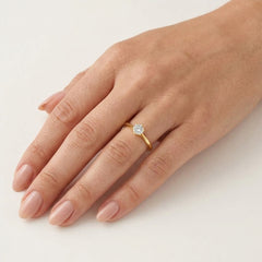 Yellow Gold Diamond Solitaire Ring