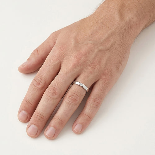 Modern Tension Set Diamond Ring