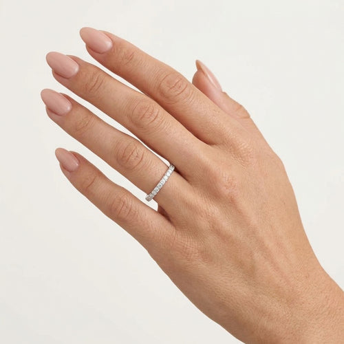 Delicate White Gold Diamond Band