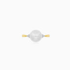 Golden Freshwater Pearl Diamond Ring