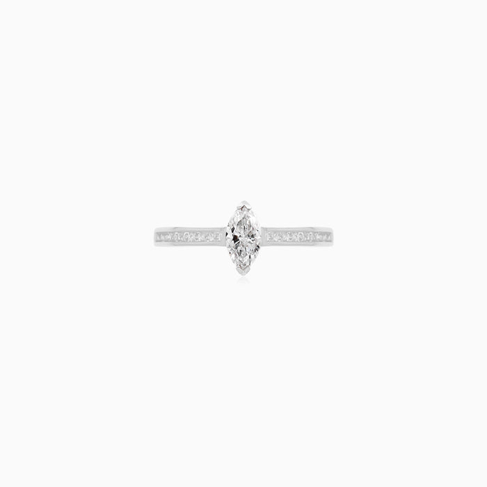 Marquise Diamond Solitaire Ring with Channel-Set Band