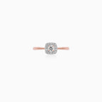 Rose Gold Round Diamond Halo Ring
