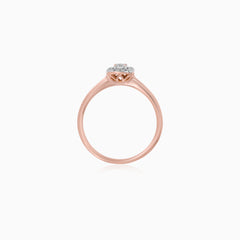 Rose Gold Round Diamond Halo Ring