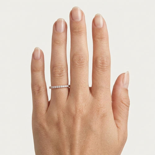 Rose Gold Diamond Pavé Band Ring