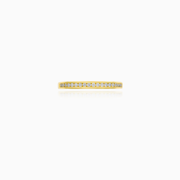 Yellow Gold Channel-Set Diamond Ring