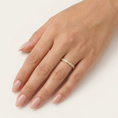 Yellow Gold Channel-Set Diamond Ring