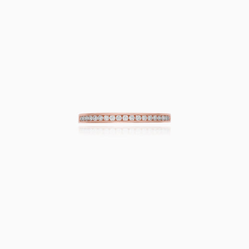 Rose Gold Channel-Set Diamond Ring