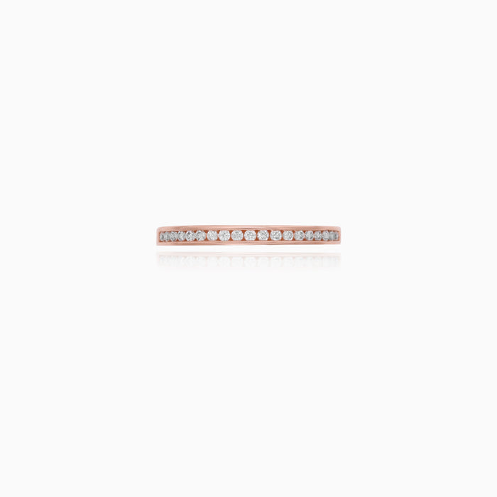 Rose Gold Channel-Set Diamond Ring
