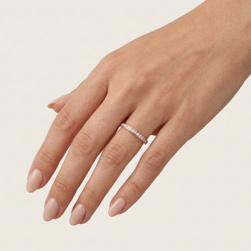 Rose Gold Channel-Set Diamond Ring