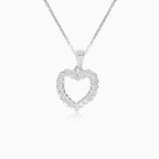 White gold diamond heart pendant