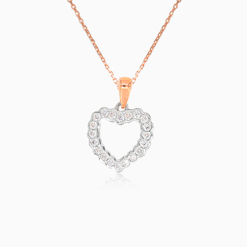 Rose gold diamond heart pendant