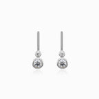 White gold glow diamond drop earrings