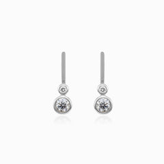 White gold glow diamond drop earrings