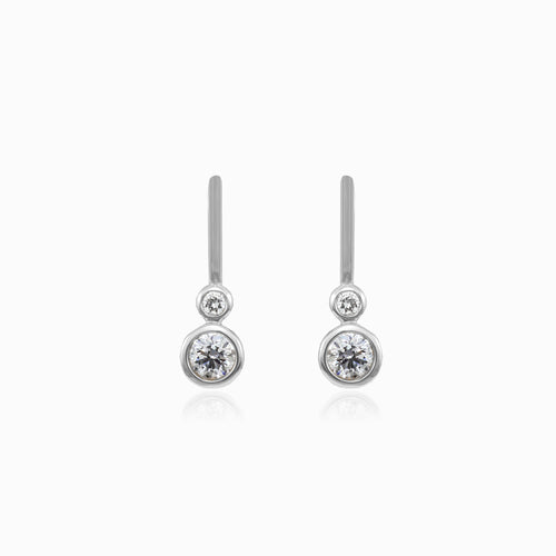 White gold glow diamond drop earrings