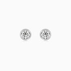 Modern White Gold Diamond Bezel Studs