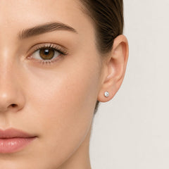 Modern White Gold Diamond Bezel Studs