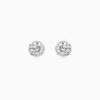 White Gold Bezel Diamond Stud Earrings