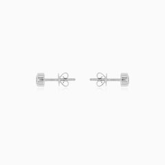 White Gold Bezel Diamond Stud Earrings