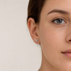 White Gold Bezel Diamond Stud Earrings