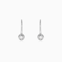 Bezel White Gold Diamond Earrings