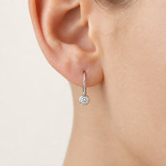 Bezel White Gold Diamond Earrings