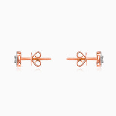 Rose gold sparkle diamond stud earrings