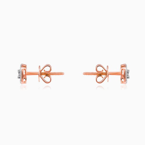 Rose gold sparkle diamond stud earrings