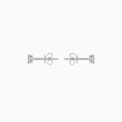 White Gold Diamond Cluster Stud Earrings