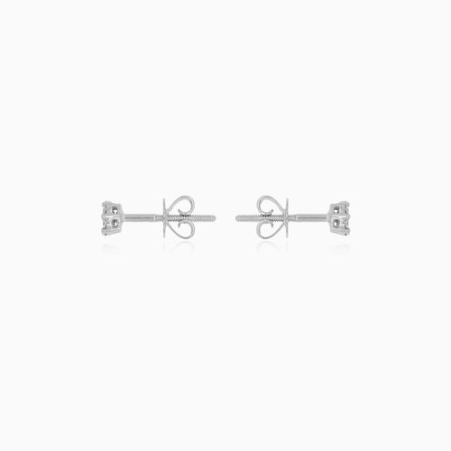 White Gold Diamond Cluster Stud Earrings