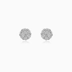 Yellow Gold Diamond Cluster Stud Earrings