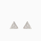 Yellow gold triangle diamond stud earrings
