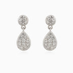 Yellow gold shimmer diamond dangling earrings
