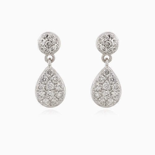 Yellow gold shimmer diamond dangling earrings