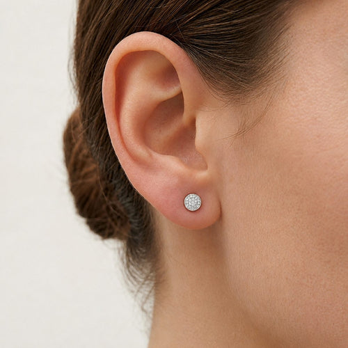 Rose Gold Pavé Diamond Stud Earrings