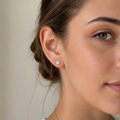 Rose Gold Pavé Diamond Stud Earrings