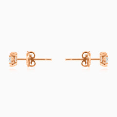 Rose gold gleam diamond stud earrings
