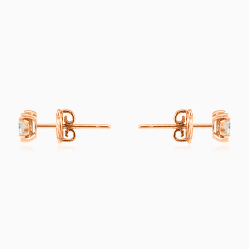 Rose gold gleam diamond stud earrings