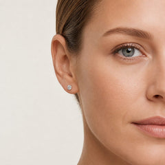 Rose Gold Diamond Halo Stud Earrings