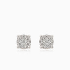 Rose gold radiant diamond stud earrings