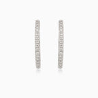 Yellow gold diamond hoop earrings
