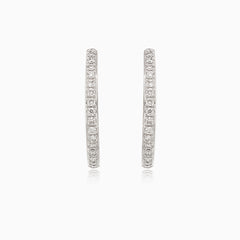 Yellow gold diamond hoop earrings