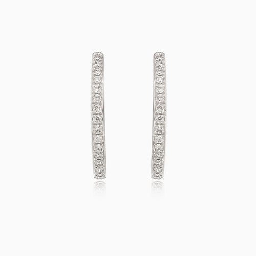 Yellow gold diamond hoop earrings