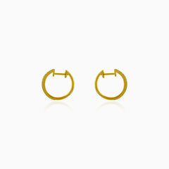 Yellow gold diamond hoop earrings