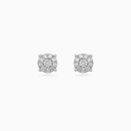 Rose Gold Diamond Cluster Stud Earrings