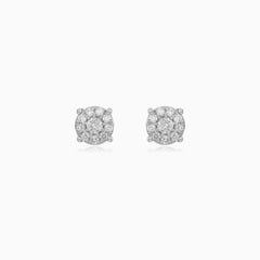 Rose Gold Diamond Cluster Stud Earrings