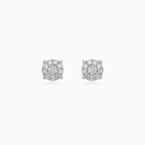 Rose Gold Diamond Cluster Stud Earrings
