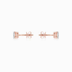 Rose Gold Diamond Cluster Stud Earrings