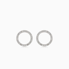 Rose gold stud earrings with round diamond