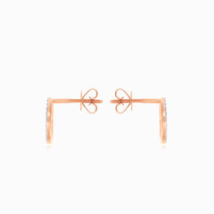 Rose gold stud earrings with round diamond