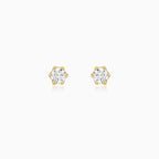 Golden Light Diamond Stud Earrings